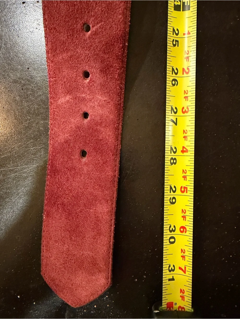 Vintage Linda Allard by Ellen Tracy burgundy suede belt w/gold rope buckle